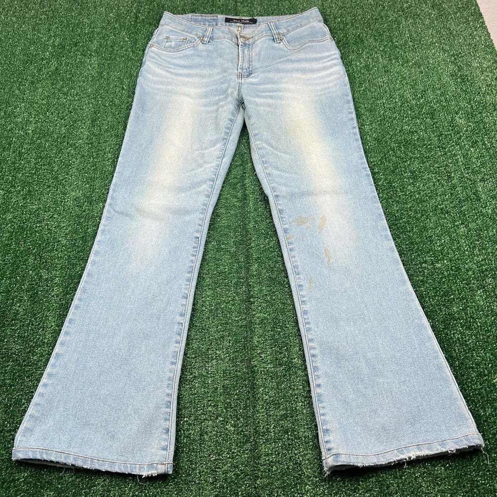 VTG ORA JEANS Women's Sz 28‎ 29x28" Low Rise Blue Flare Leg Stretch Jeans Y2K